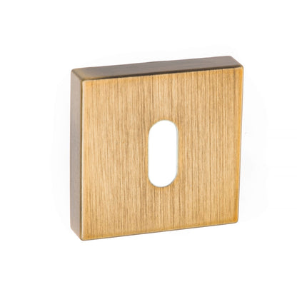 Forme Key Escutcheons on Minimal Square Rose - Yester Bronze - Default