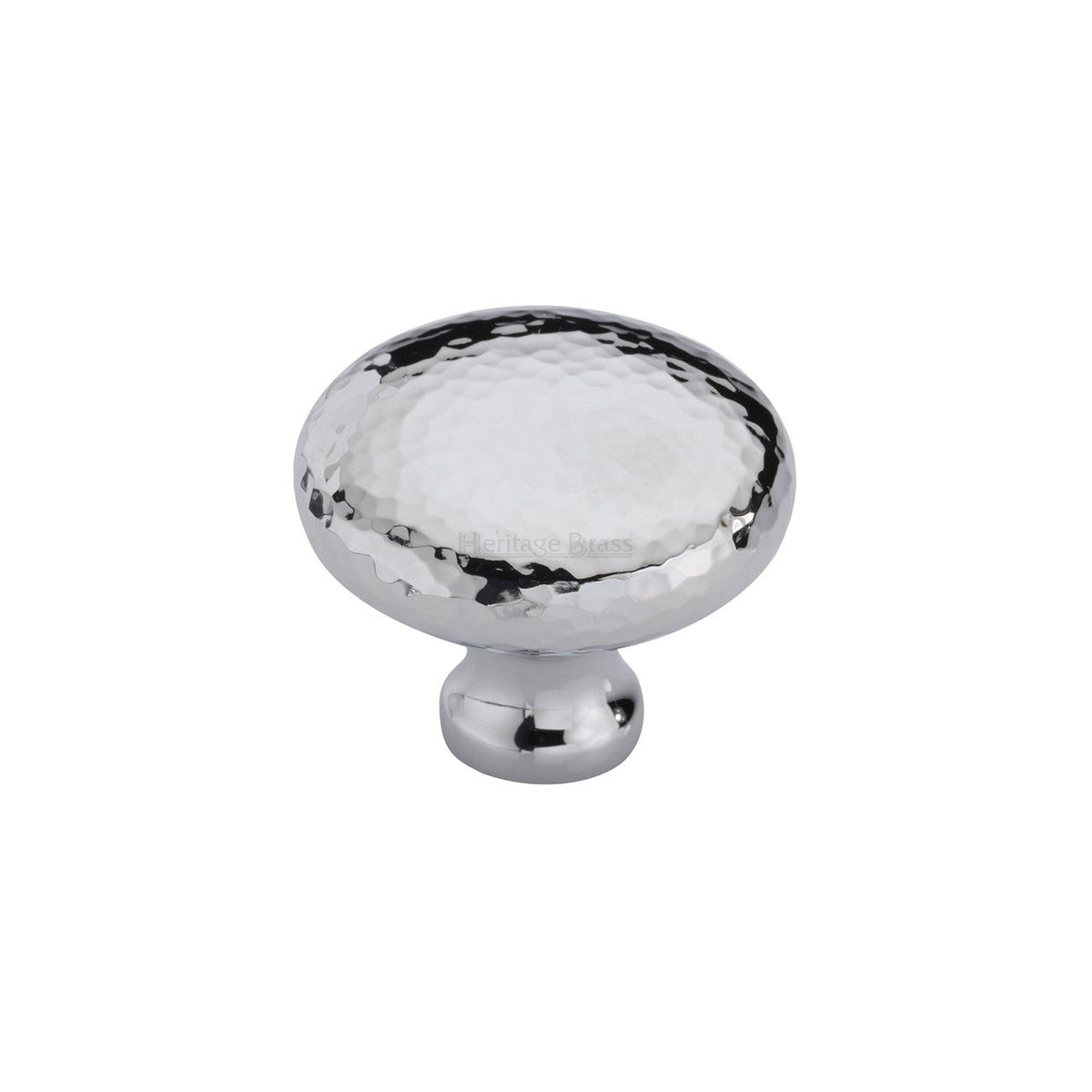 Victorian Round Cabinet Knob Hammered Design by M Marcus - Heritage Brass