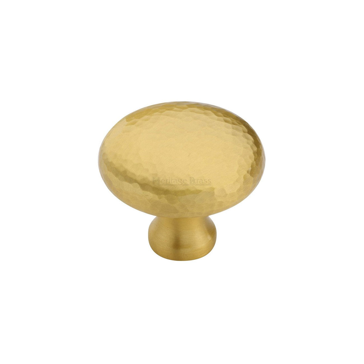 Victorian Round Cabinet Knob Hammered Design by M Marcus - Heritage Brass