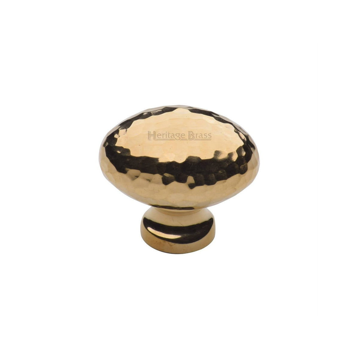 Victorian Oval Cabinet Knob Hammered Design by M Marcus - Heritage Brass