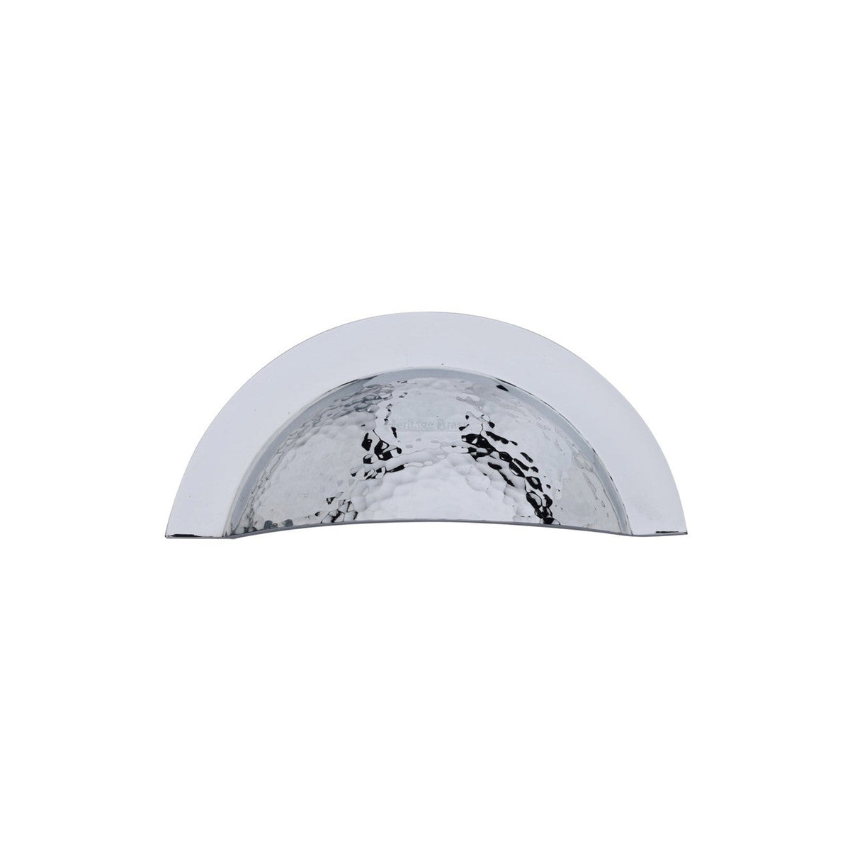 Crescent Drawer Cup Pull Hammered Design by M Marcus - Heritage Brass