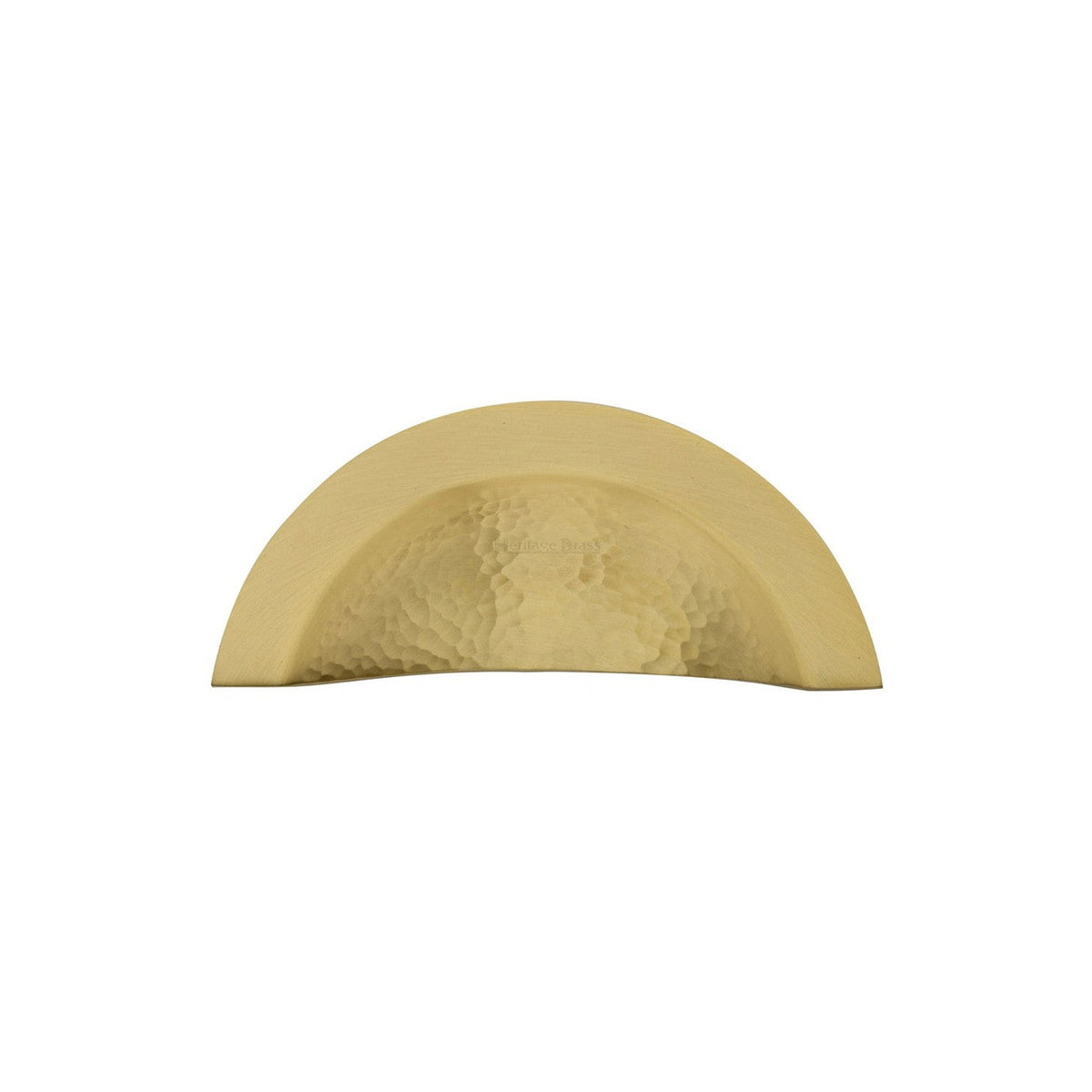 Crescent Drawer Cup Pull Hammered Design by M Marcus - Heritage Brass