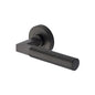 Hammered Bauhaus Door Handle on Round Rose by M Marcus - Heritage Brass