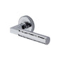 Hammered Bauhaus Door Handle on Round Rose by M Marcus - Heritage Brass