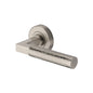 Hammered Bauhaus Door Handle on Round Rose by M Marcus - Heritage Brass