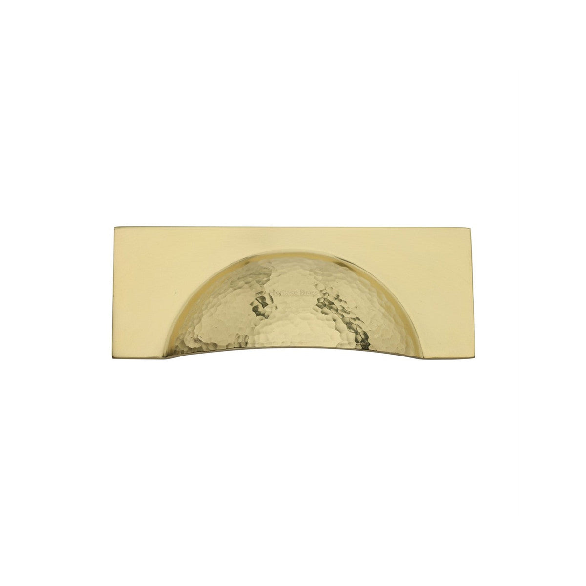 Hampshire Drawer Cup Pull Hammered Design by M Marcus - Heritage Brass