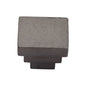 Square Stepped Cabinet Knob Hammered Design by M Marcus - Heritage Brass