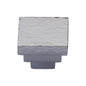 Square Stepped Cabinet Knob Hammered Design by M Marcus - Heritage Brass