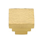 Square Stepped Cabinet Knob Hammered Design by M Marcus - Heritage Brass