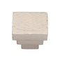 Square Stepped Cabinet Knob Hammered Design by M Marcus - Heritage Brass