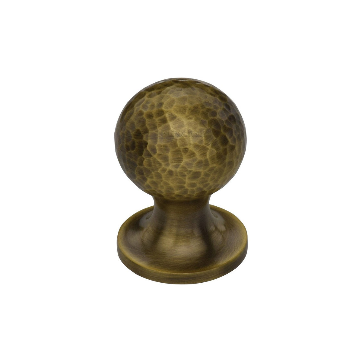 Ball Cabinet Knob Hammered Design by M Marcus - Heritage Brass