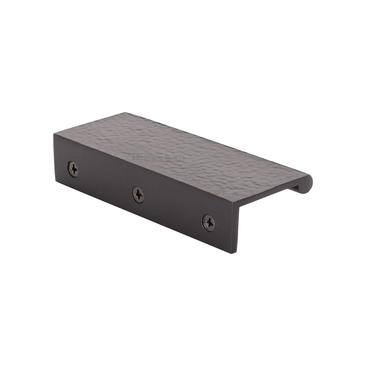 Edge Pull Cabinet Handle Hammered Design - 40mm Width by M Marcus - Heritage Brass