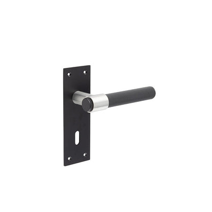 Frelan, Nero T-Bar Door Handles on Lockplate Matt Black, Door Handles, Lever Handles On Lock Backplate