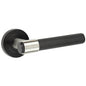 Frelan, Nero T-Bar Knurled Door Handle on Rose Matt Black, Door Handles, Lever Handles On Round Rose