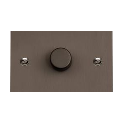 Stylist Bronze Flat Plate Range Switches & Sockets, L09 - 1 Gang Dimmer 250 watts (Compatible with halogen/ incandescent bulbs) by Heritage Brass By M-Marcus