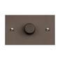Stylist Bronze Flat Plate Range Switches & Sockets, L09 - 1 Gang Dimmer 250 watts (Compatible with halogen/ incandescent bulbs) by Heritage Brass By M-Marcus