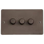Stylist Bronze Flat Plate Range Switches & Sockets, L09 - 3G Multi Location Secondary Dimmer by Heritage Brass By M-Marcus