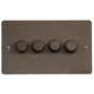 Stylist Bronze Flat Plate Range Switches & Sockets, L09 - 4G Multi Location Primary Dimmer by Heritage Brass By M-Marcus