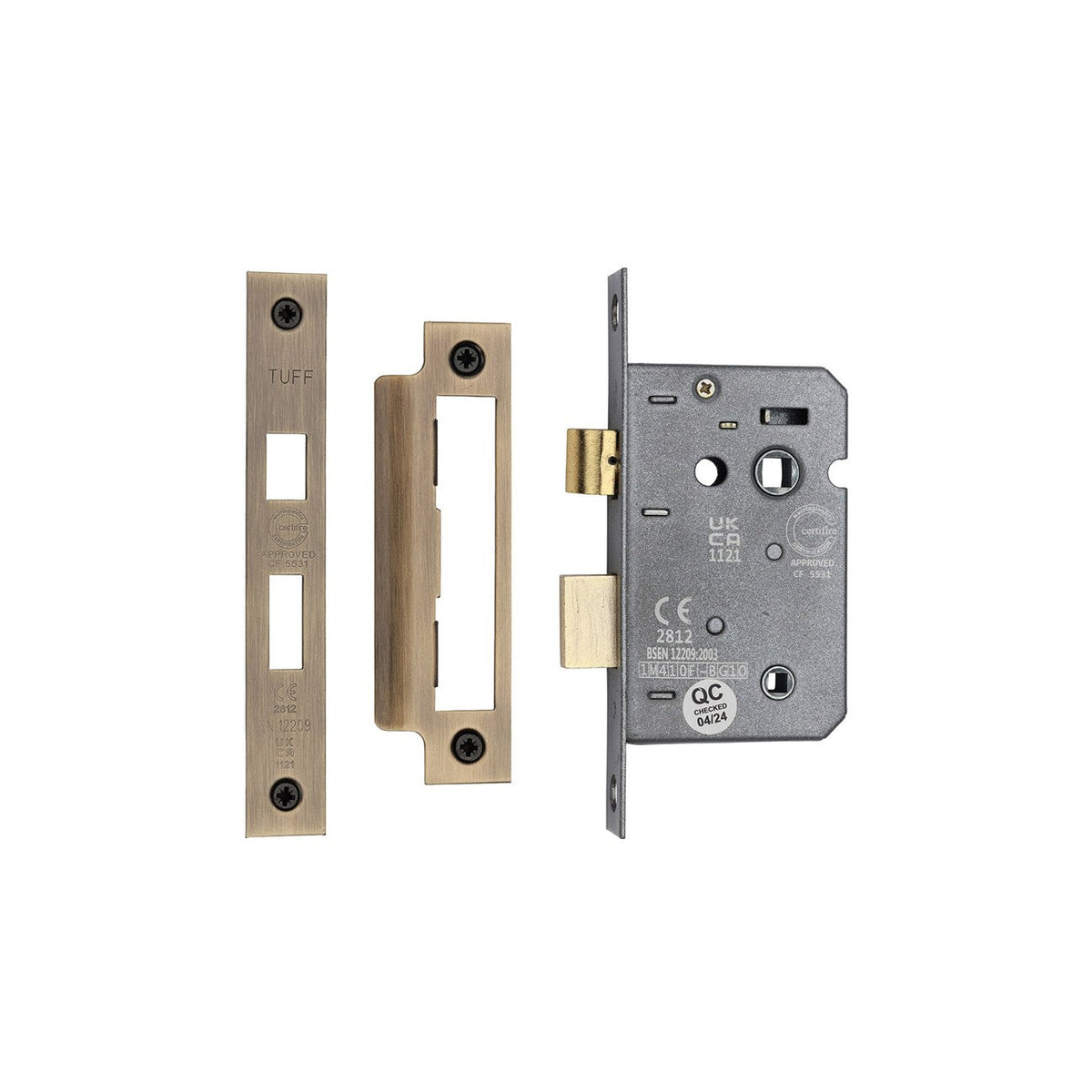 CE 3 Lever Bathroom Lock 2 1/2" by M Marcus - Heritage Brass