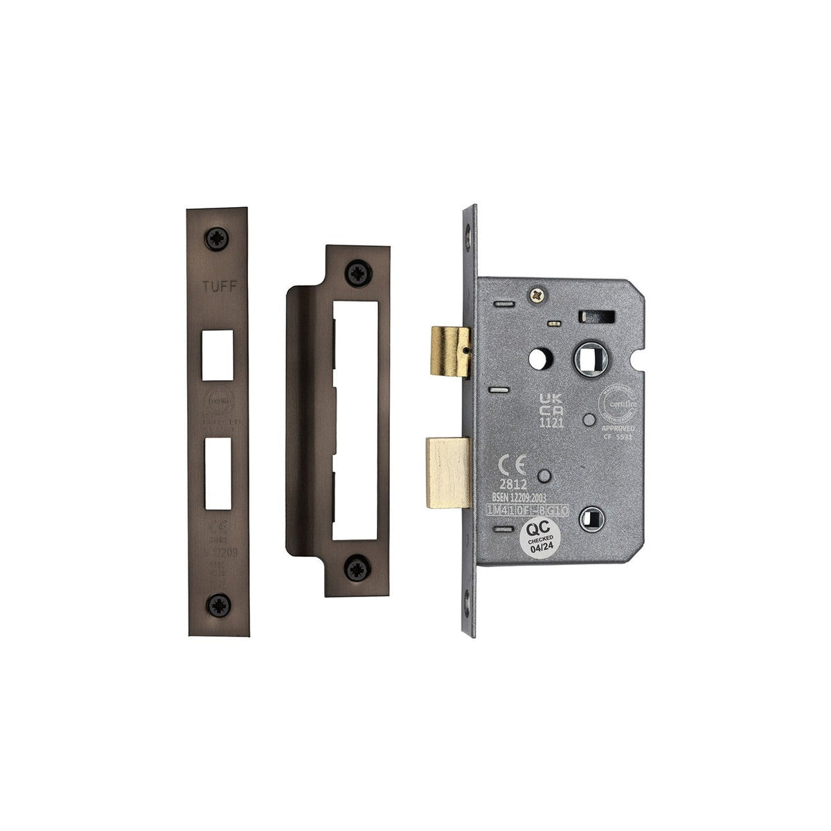 CE 3 Lever Bathroom Lock 2 1/2" by M Marcus - Heritage Brass
