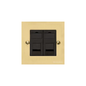 Richmond Elite Range Polished Brass Switches & Sockets, LP1 - 2 Gang CAT6 by Heritage Brass By M-Marcus