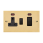 Richmond Elite Range Polished Brass Switches & Sockets, LP1 - 45A Cooker Unit + 13A Socket by Heritage Brass By M-Marcus