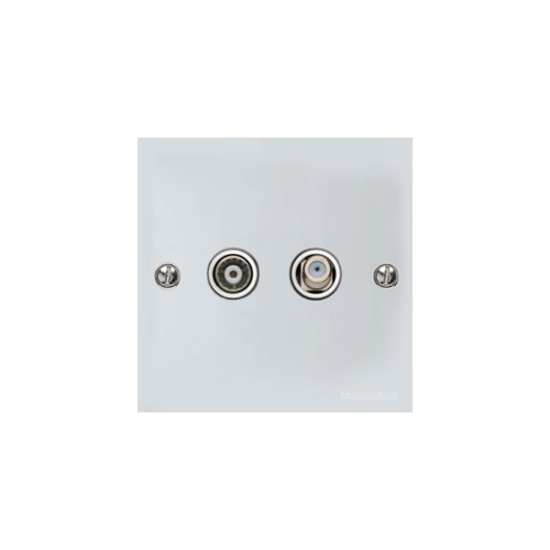 Richmond Elite Range Polished Chrome Switches & Sockets, LP2 - TV/Satellite Socket by Heritage Brass By M-Marcus