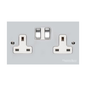 Richmond Elite Range Polished Chrome Switches & Sockets, LP2 - Double Socket (13 Amp) by Heritage Brass By M-Marcus