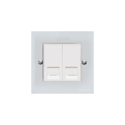 Richmond Elite Range Polished Chrome Switches & Sockets, LP2 - 2 Gang Secondary Line Socket by Heritage Brass By M-Marcus