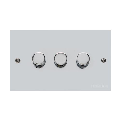 Richmond Elite Range Polished Chrome Switches & Sockets, LP2 - 3G Multi Location Primary Dimmer by Heritage Brass By M-Marcus