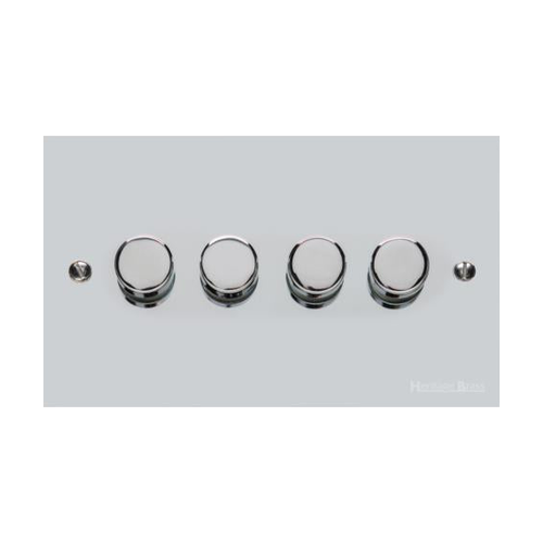 Richmond Elite Range Polished Chrome Switches & Sockets, LP2 - 4 Gang TED Dimmer (Compatible with LED Lamps) by Heritage Brass By M-Marcus