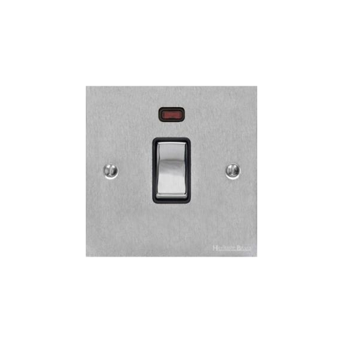 Richmond Elite Range Satin Chrome Switches & Sockets, LP3 - 20A Double Pole Switch with Neon by Heritage Brass By M-Marcus