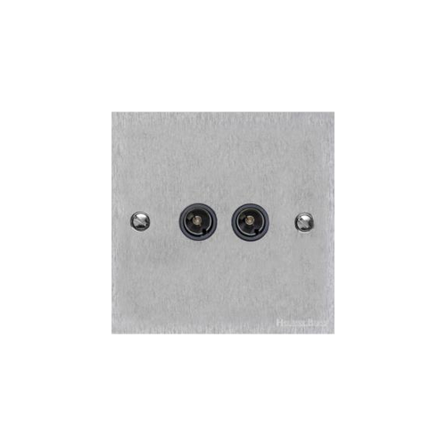 Richmond Elite Range Satin Chrome Switches & Sockets, LP3 - TV/FM Diplexed Socket by Heritage Brass By M-Marcus