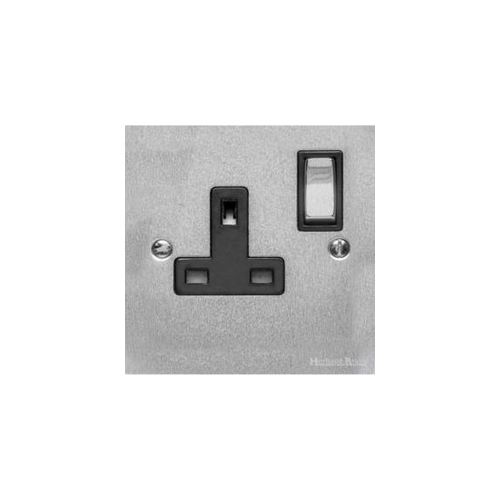 Richmond Elite Range Satin Chrome Switches & Sockets, LP3 - Single Socket (13 Amp) by Heritage Brass By M-Marcus