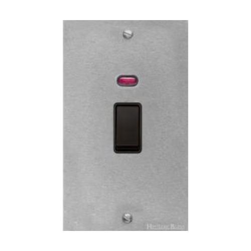 Richmond Elite Range Satin Chrome Switches & Sockets, LP3 - 45A DP Cooker Switch with Neon (tall plate) by Heritage Brass By M-Marcus
