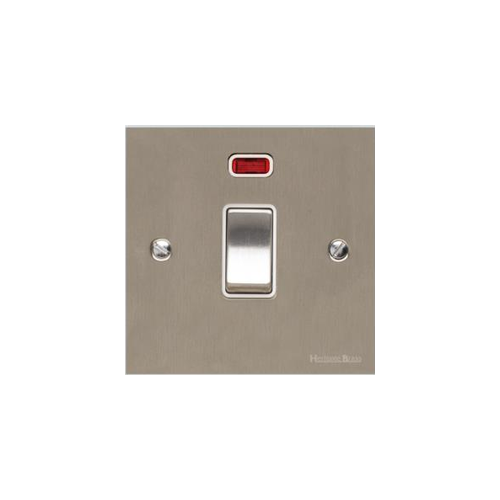 Richmond Elite Range Satin Nickel Switches & Sockets, LP5 - 20A Double Pole Switch with Neon by Heritage Brass By M-Marcus