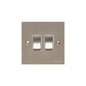 Richmond Elite Range Satin Nickel Switches & Sockets, LP5 - 2 Gang Rocker Switch by Heritage Brass By M-Marcus