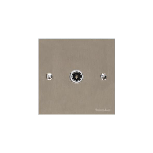 Richmond Elite Range Satin Nickel Switches & Sockets, LP5 - 1 Gang Non-Isolated TV Coaxial Socket by Heritage Brass By M-Marcus