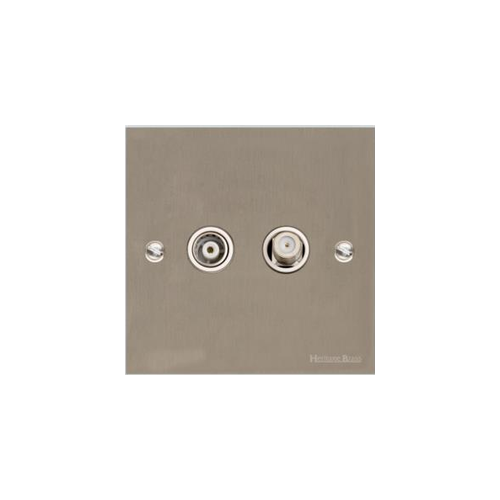 Richmond Elite Range Satin Nickel Switches & Sockets, LP5 - TV/Satellite Socket by Heritage Brass By M-Marcus