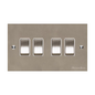 Richmond Elite Range Satin Nickel Switches & Sockets, LP5 - 4 Gang Rocker Switch by Heritage Brass By M-Marcus