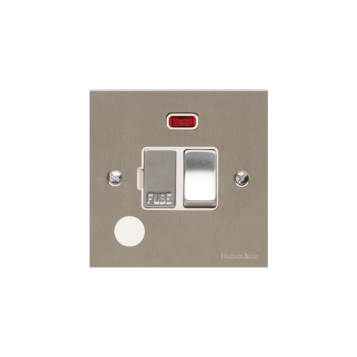 Richmond Elite Range Satin Nickel Switches & Sockets, LP5 - Switched Spur with Neon + Cord (13 Amp) by Heritage Brass By M-Marcus