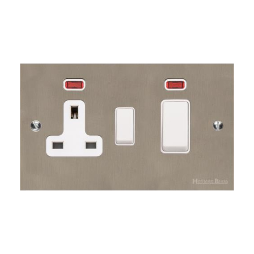Richmond Elite Range Satin Nickel Switches & Sockets, LP5 - 45A Cooker Unit + 13A Socket by Heritage Brass By M-Marcus