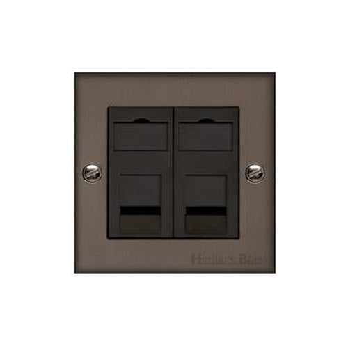 Richmond Elite Range Matt Bronze Switches & Sockets, LP9 - 2 Gang CAT6 by Heritage Brass By M-Marcus