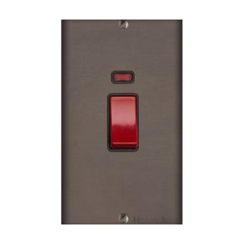 Richmond Elite Range Matt Bronze Switches & Sockets, LP9 - 45A DP Cooker Switch with Neon (tall plate) by Heritage Brass By M-Marcus