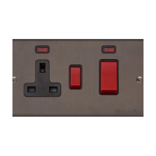 Richmond Elite Range Matt Bronze Switches & Sockets, LP9 - 45A Cooker Unit + 13A Socket by Heritage Brass By M-Marcus