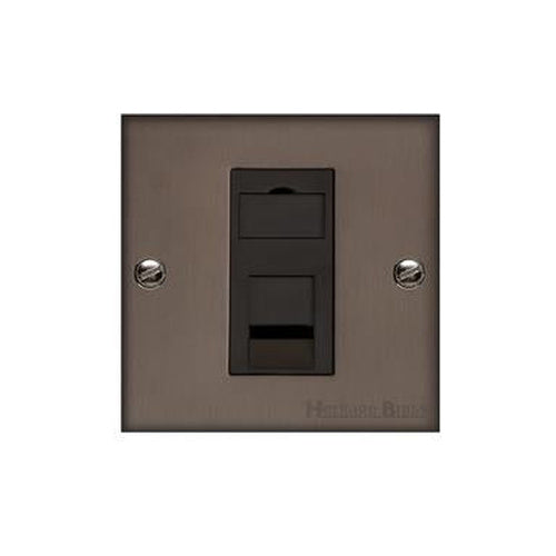 Richmond Elite Range Matt Bronze Switches & Sockets, LP9 - 1 Gang CAT6 by Heritage Brass By M-Marcus