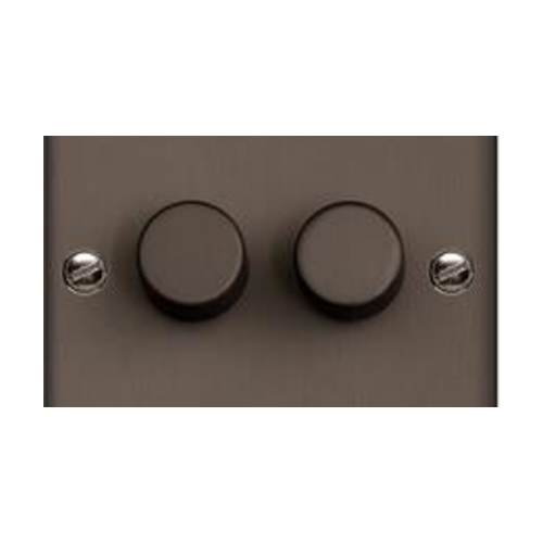 Richmond Elite Range Matt Bronze Switches & Sockets, LP9 - 2 Gang Dimmer 400 watts (Compatible with halogen/ incandescent bulbs) by Heritage Brass By M-Marcus