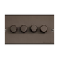 Richmond Elite Range Matt Bronze Switches & Sockets, LP9 - 4 Gang Dimmer 400 watts(Compatible with halogen/ incandescent bulbs) by Heritage Brass By M-Marcus