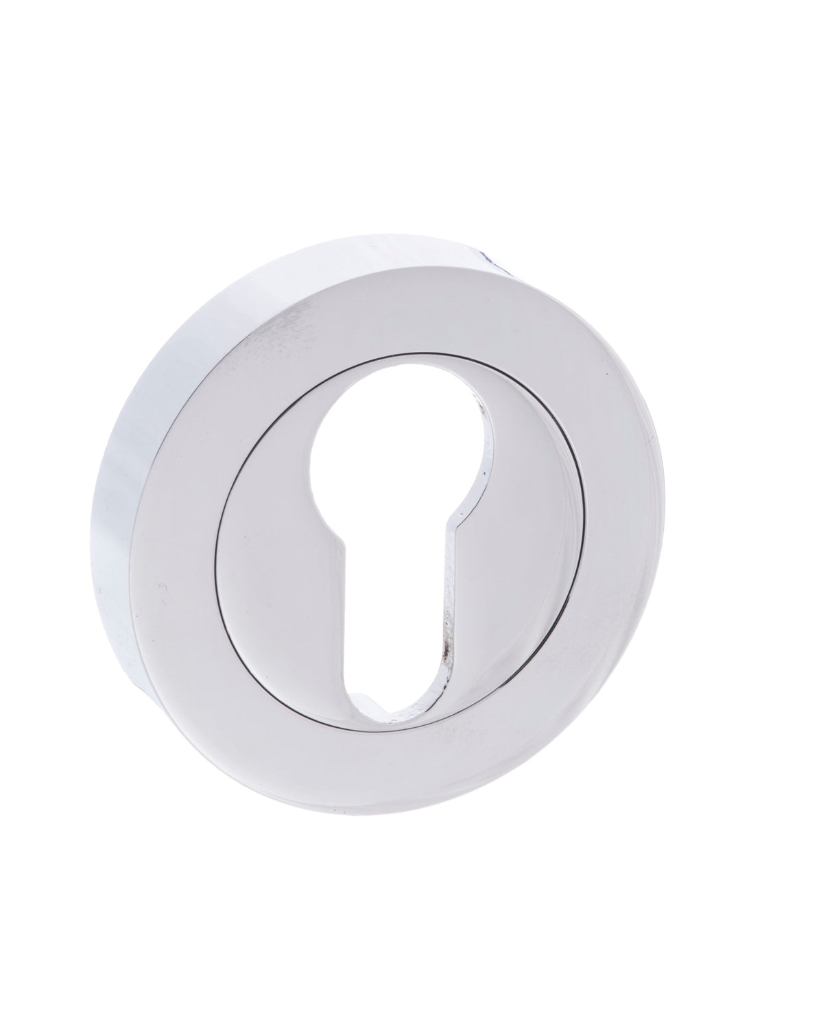 Mediterranean Euro Escutcheons on Round Rose - Polished Chrome - Default