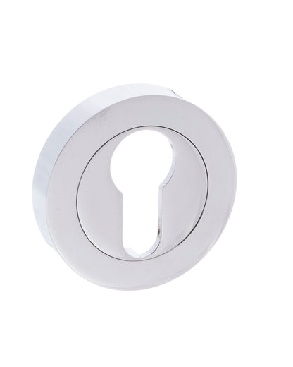 Mediterranean Euro Escutcheons on Round Rose - Polished Chrome - Default